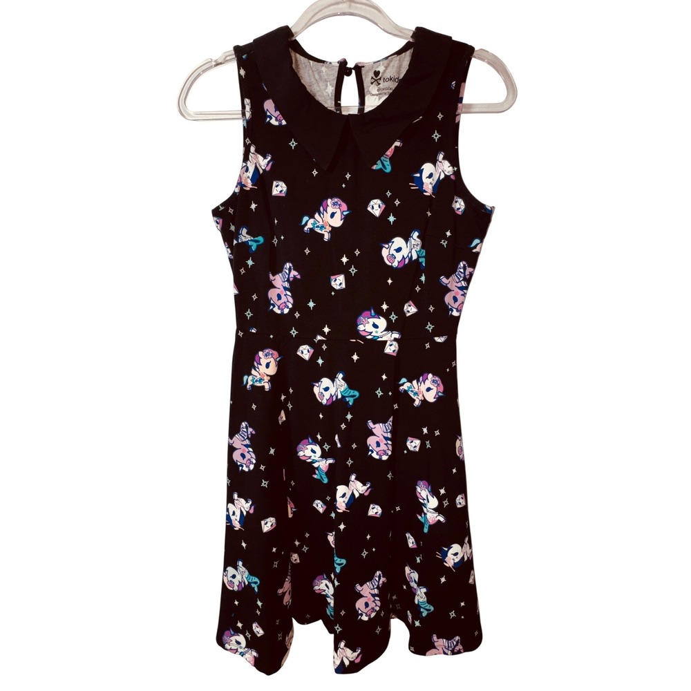 Tokidoki Unicorno Skater Dress Black Small Simone Legno Art Cute Unicorn Toy Y2K